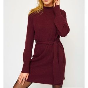 (NWOT) DYNAMITE - Belted Wool-Blend Sweater Dress